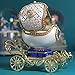 Cinderella Carriage Music Box Eggshell White Silk Jewelry Case Christmas Gift Hot Sale