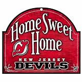 NHL New Jersey Devils 10-by-11 inch Wood Sign Home Sweet Home