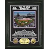 Highland Mint Colorado Rockies Coors Field Archival Etched Glass w/ Two Gold Coins