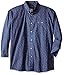 Wrangler Men's Big and Tall George Strait One Pocket Long Sleeve Blue Woven Shirt