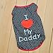 Summer Apparel Puppy dog pet clothes i love my daddy dots print vest sleeveless dog t-shirts apparel by Joylive