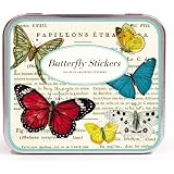 Cavallini butterfly butterflies 100 plus assorted stickers in tin