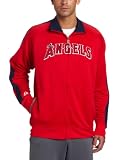 MLB Men's Los Angeles Angels Profector Mock Neck Full Zip Raglan Jacket (Athletic Red/Athletic Navy/Athletic Navy, Medium)