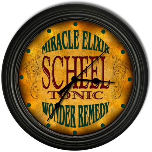 Scheel 's Tonic Wonder Remedy Black Cascading Pub Style Wall Clock