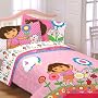 Dora the Explorer Full Bedding Set 5pc Floral Bed in a Bag