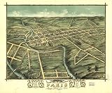 Bird's eye view of the city of Paris, Bourbon County, Kentucky 1870., large historic panoramic map reprint 43x36