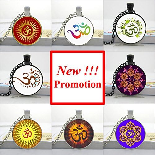 Pretty Lee 2015 New Fashion Art Glass Necklace Om Pendant Neckalce Om Jewelry Glass Dome Pendant Necklace