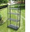 Iron Folding Indoor or Outdoor Patio Bakers Rack - Marble Grey