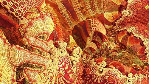 Abstract Orange Fractals Geometry Modern Art Image For Home Decoration Silk Canvas Fabric Print Poster Wallpaper CX214