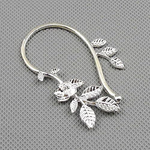2 Pieces Earrings Ear Earring Supplies Hooks Stud Cuff Clip Punk XF153C Left Side Rose