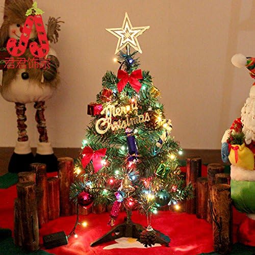 GAOYU Deluxe Mini Christmas Tree Christmas Ornaments Small Desktop For Christmas Trees With Light And A Variety Of Hanger