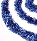 12 Soft Sassy Blue Christmas Tinsel Garland - Unlit