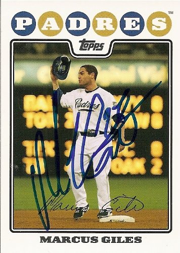 Marcus Giles Signed San Diego Padres 2008 Topps Card