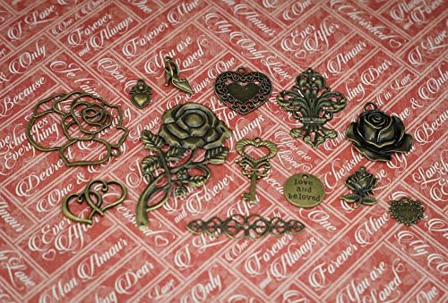 FotoBella - Vintage Charms hand selected by FotoBella for Graphic 45 Mon Amour (13 charms)