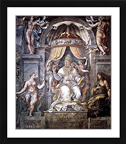 Giovan Francesco Penni Portrait of Clement I with the Features of Leo X - 23.25" x 26.75" Matted Framed Premium Archival Print
