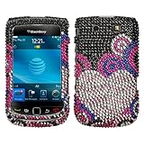 MyBat Bubble Hearts W/ Full +Stones Hard Cover Case For BlackBerry Torch 98 ....