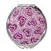 Sparkling Hearts Purple Round Stainless Steel Round Compact Mirror