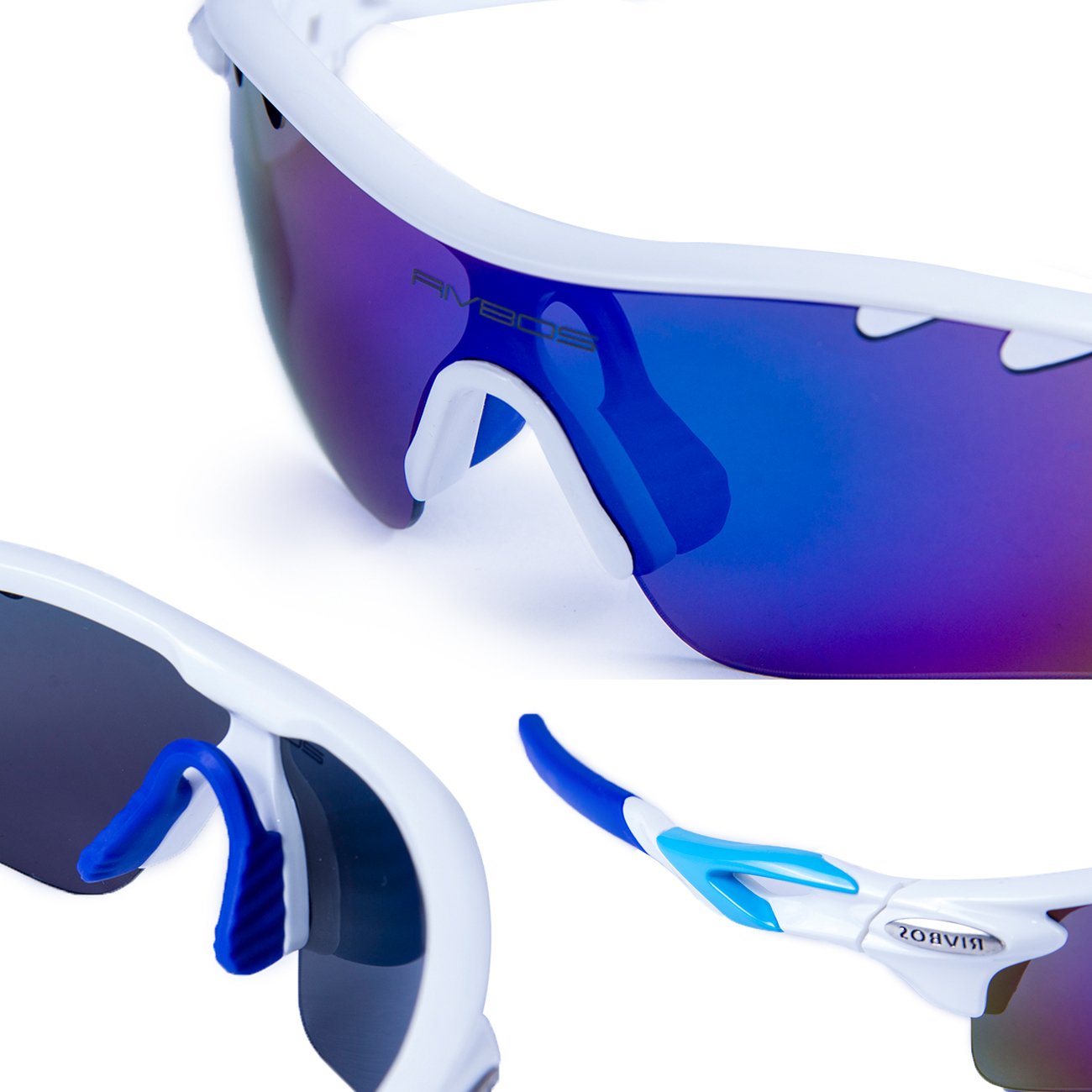 RIVBOS 801 POLARIZED Sports Sunglasses with 5 Interchangeable Lenses