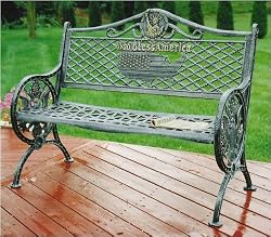 Oakland Living 6042-AV - God Bless America Bench - Antique Verdi