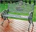 God Bless America Bench in Aluminum Finish: Antique Verdi