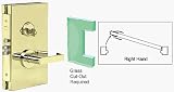 CRL 6x10 RH Brushed Stainless Finish Center Lock with Deadlatch in Passage Lock Function