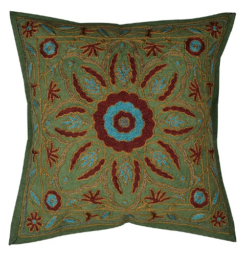 Imagen 2 de Trabajo hecho a mano bordado de Algodón Cojín tamaño del conjunto de 16 x 16 pulgadas Juego de 5 piezas