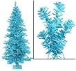 6' Pre-Lit Sky Blue Wide Cut Tinsel Artificial Christmas Tree - Blue Lights