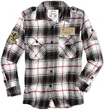 Modern Culture Boys 8-20 Fashion Flannel Shirt With Epaulettes and Arm Patch