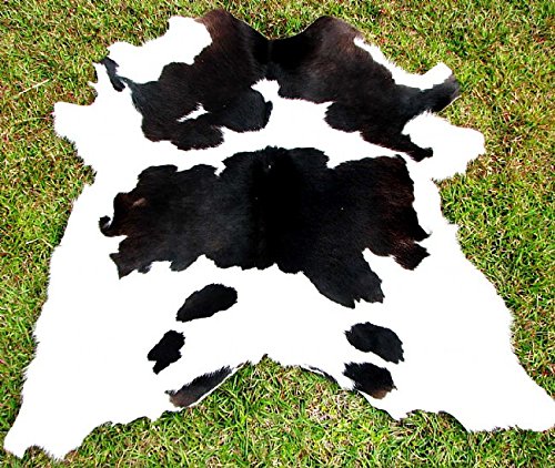 Black and White Calf Hide Cowhide Rug Cow Hide Skin Leather Area Rug