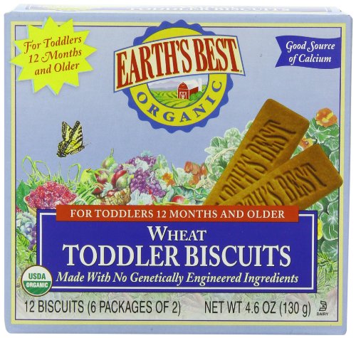 :Earth's Best Organic Toddler Biscuits, Wheat, 12 Bars 4.6oz (Pack of 12)