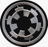 Star Wars - Round Imperial Target Logo (Black & Silver) - Embroidered Iron On or Sew On Patch