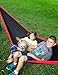 Double Camping Hammock - Lightweight Portable Nylon Parachute - Best for Hiking, Backpacking, Travel, Outdoors, Beach, Yard - Includes Rope, Aluminum Carabiners, and Tree Protectors (Red)