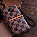 RAYTOP Luxury Brand Designer Brown Checks Leather Cases Covers Wallet for Samsung Galaxy S5 S 5 GT-I9600 Card Holder Striped Classy Classic Men Guys Business Cheap