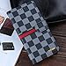 RAYTOP Luxury Brand Designer Black and Brown Checks Leather Cases for Apple iPhone 6 6s Flip Covers 4.7 Inches Regular Small Size Plaid Checkered Men Women Card Holder Classic Classy High Quality