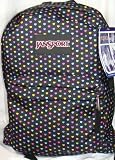 Jansport Classic Superbreak Backpack. Black Mini Polka Dot Hearts