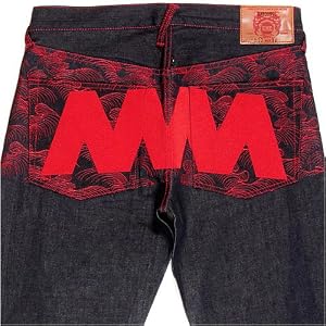 RMC X 4A Like Black red embroidery denim jeans REDM2905