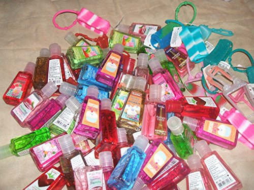 Bath & Body Works Pocketbac Grab Bag Bundle Set of (50) Anti-Bacterial Hand Gels & (15) Pocketbac holders