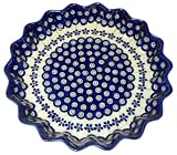 Review Teresa Beach Polish Pottery S10166 / Teresa Beach Polish Pottery Scalloped 10 inch Quiche Dish, Floral Peacock pattern