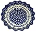 Teresa Beach Polish Pottery Scalloped 10 inch Quiche Dish, Floral Peacock pattern