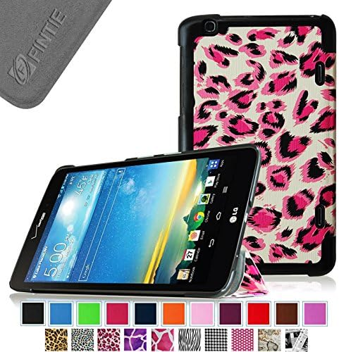 Fintie LG G PAD 8.3 Smart Shell Case - Ultra Slim Cover with Auto Sleep/Wake Feature for Model V500/V510 (Wifi Version) &amp; VK810 (Verizon 4G LTE) - Leopard Magenta
