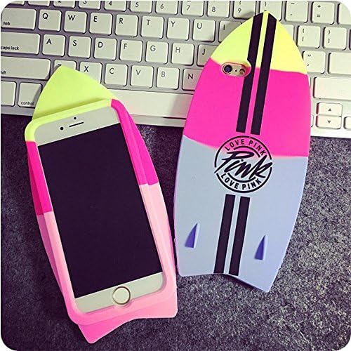 Surfboard Case, Feymer™ Soft Silicone Surfboard Pattern Back Case For iPhone 6-4.7 Inch (Rose/Purple)