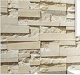 SOOMJ 現代のレンガの壁紙フェイク錆トスカーナのレンガの壁ロール紙は、レアルアップに見えます グレー