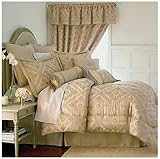 7-Piece Gold Plate Beige / Champagne Comforter Set Queen & King