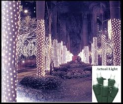 2' x 8' Pure White LED Net Style Tree Trunk Wrap Christmas Lights - Green Wire