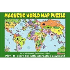 World Magnetic Puzzle Map