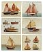 LAURENCE DAVID 6 PETITS BATEAUX 19.75X25.5 LEISURE BROWN BEIGE ART PRINT E1706