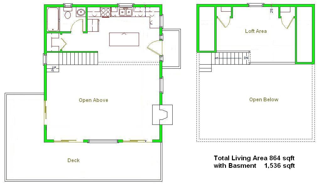 Amazon.com: 24x28 Cabin w/Loft & Basement Plans Package ... Amazon.com: 24x28 Cabin w/Loft & Basement Plans Package ...