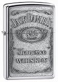 Original Polished Chrome Zippo Lighter with genuine pewter Jack Daniels Label