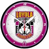 NCAA Loyola Wolfpack Round Clock 12 inch