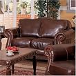 Butler Leather Love Seat By Coaster Furniture With Silver Shipping